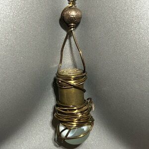 Steampunk Style Copper & Brass Necklace With Glass Ball Original One of a Kind